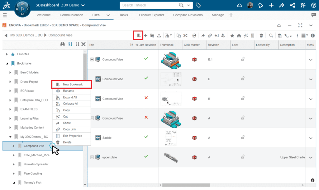 Organizing CAD data 