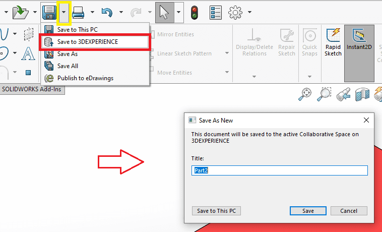 Save to 3DEXPERIENCE