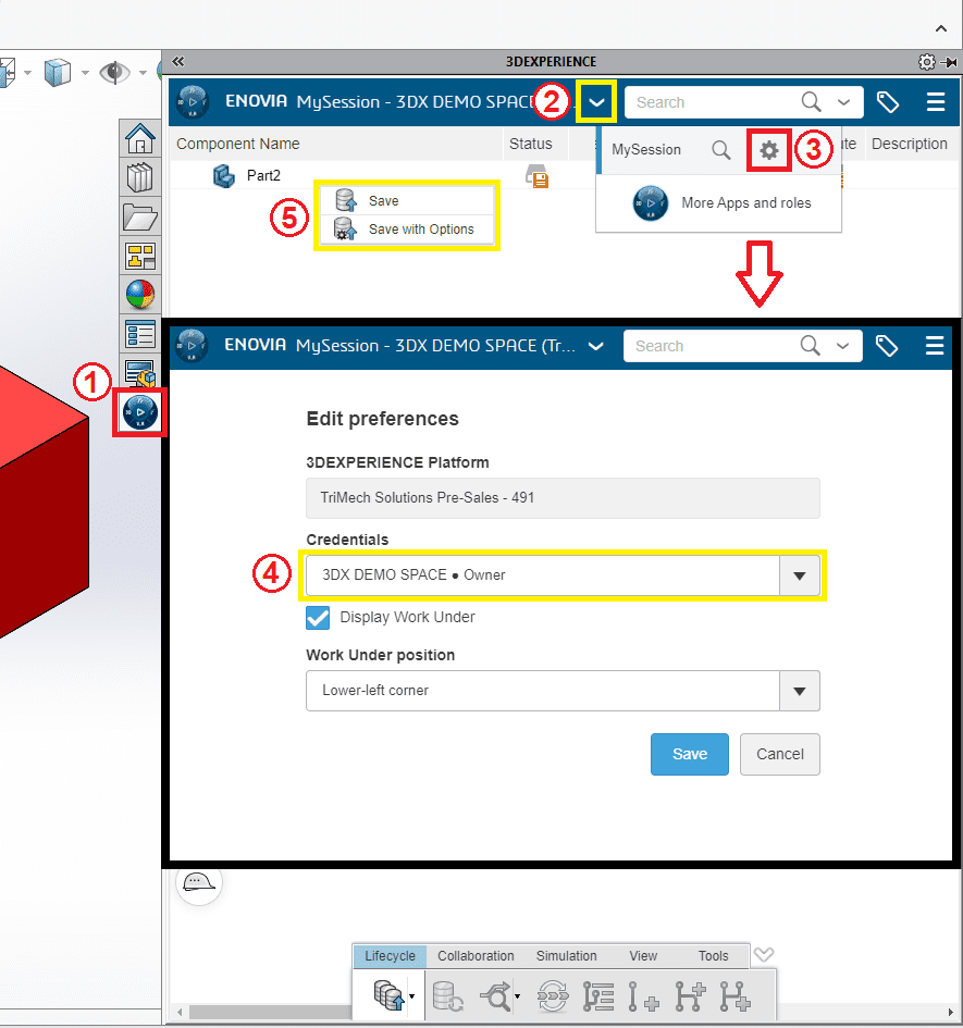 3dexperience task pane for managing cad data